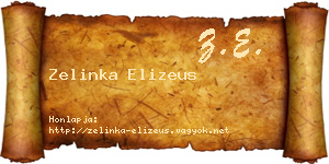 Zelinka Elizeus névjegykártya